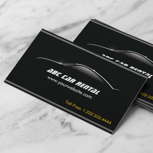 Customizable Auto Outline Car Rental/Hire business card