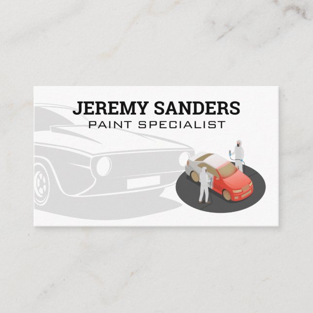 Auto Paint Specialist | Auto Garage Business Card (Front)