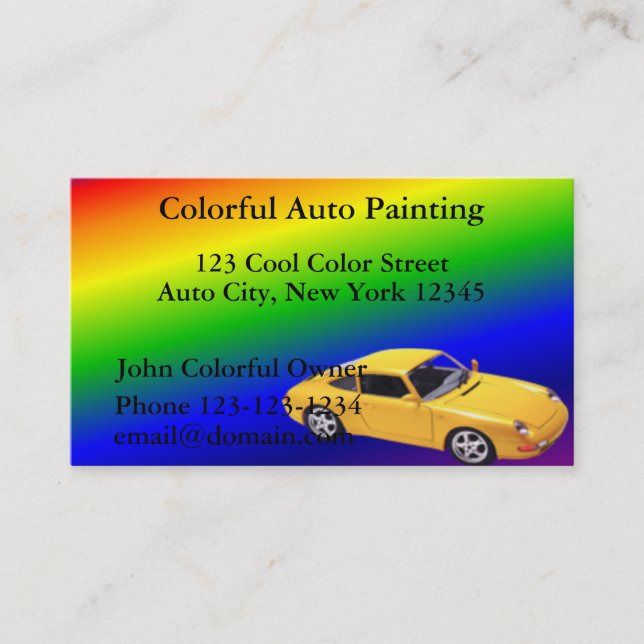 Auto Painting Business Cards (Front)