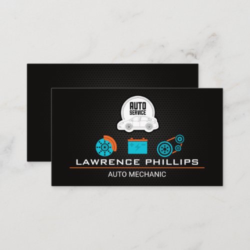 Auto Parts Carbon Fiber Pattern  Auto Service Log Business Card