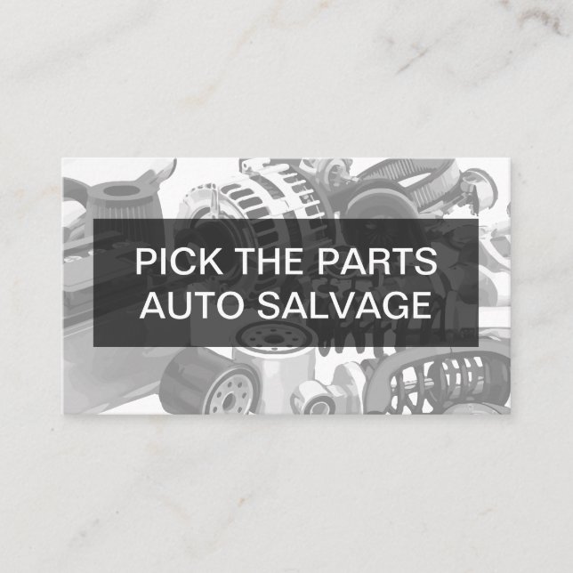 Auto Parts Salvage Yard Automotive Design Business Card (Front)