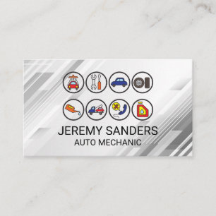 Auto Parts Services Icon  Business Card
