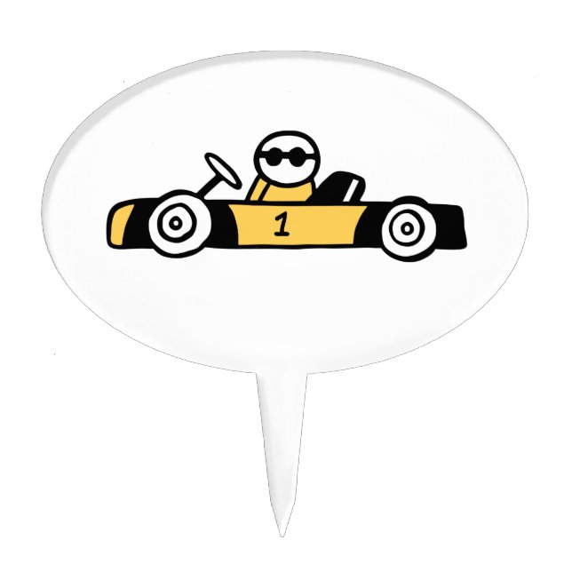 Auto Racing, Car Racing Cake Topper (Front)