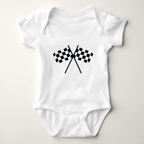 auto racing checker flag baby bodysuit
