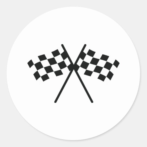 auto racing checker flag classic round sticker