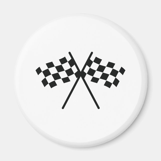 auto racing checker flag magnet (Front)