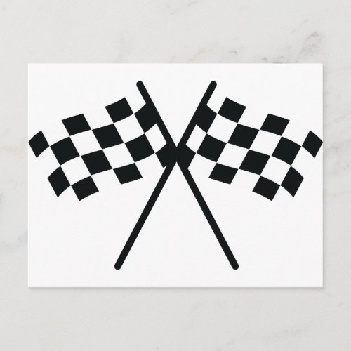 auto racing checker flag postcard