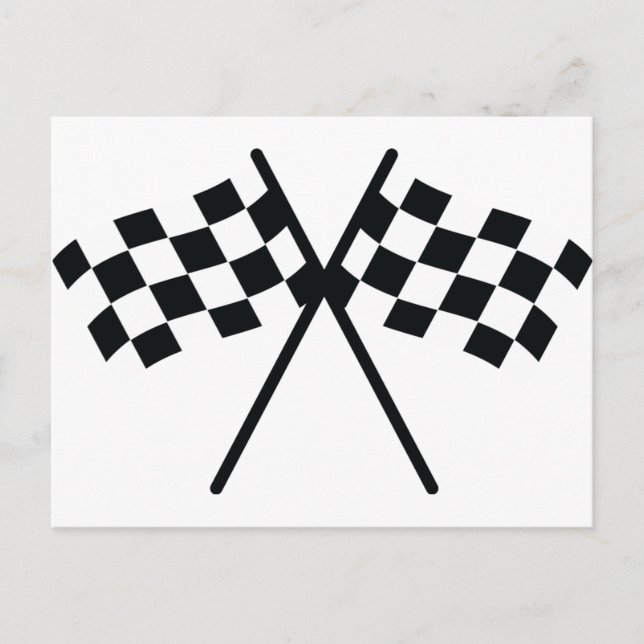 auto racing checker flag postcard (Front)
