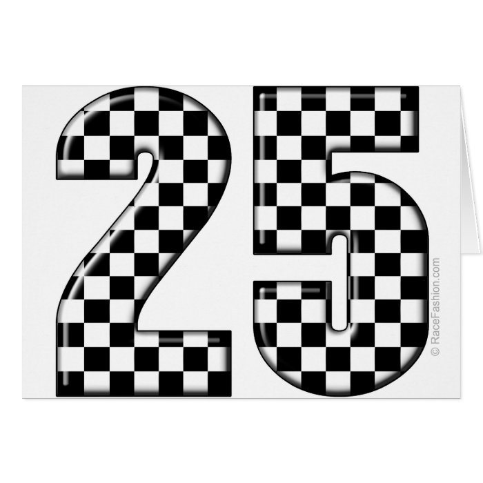 auto racing checkers number 25 card