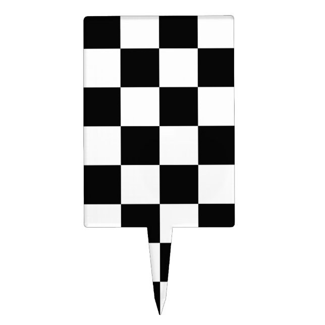 Auto Racing Chequered  Checkered Flag Cake Topper (Front)