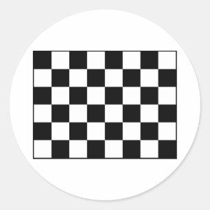 Auto Racing Chequered Checkered Flag Classic Round Sticker