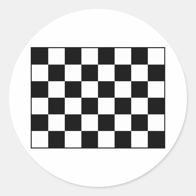 Auto Racing Chequered  Checkered Flag Classic Round Sticker (Front)