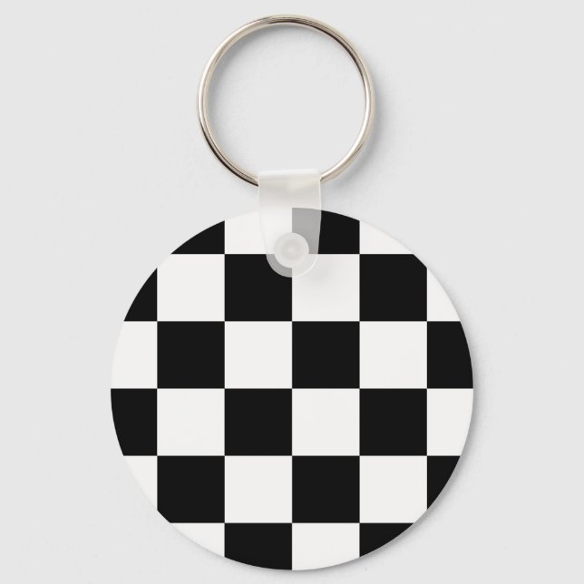 Auto Racing Chequered  Checkered Flag Keychain (Front)
