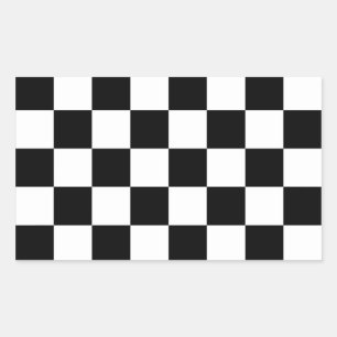 Auto Racing Chequered Checkered Flag Rectangular Sticker