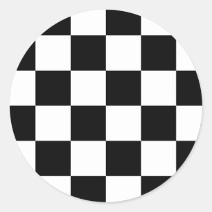Auto Racing Chequered Flag Classic Round Sticker