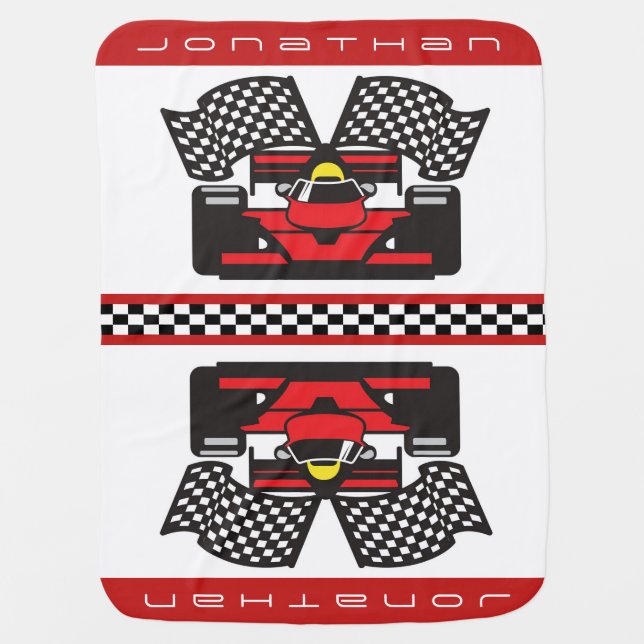Auto Racing Design Baby Blanket (Front)