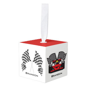 Auto Racing Design Cube Ornament. Ornament