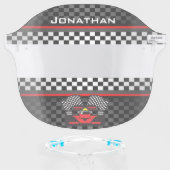 Auto Racing Design Face Shield (Front w/Glasses)