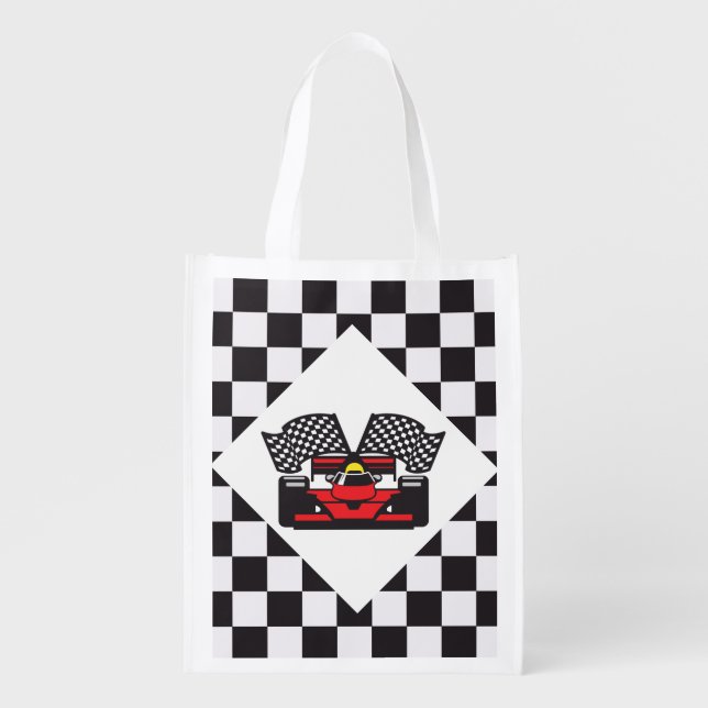Auto Racing Design Reusable Tote (Front)