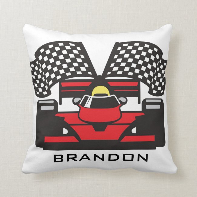 Auto Racing Design Throw Pillow