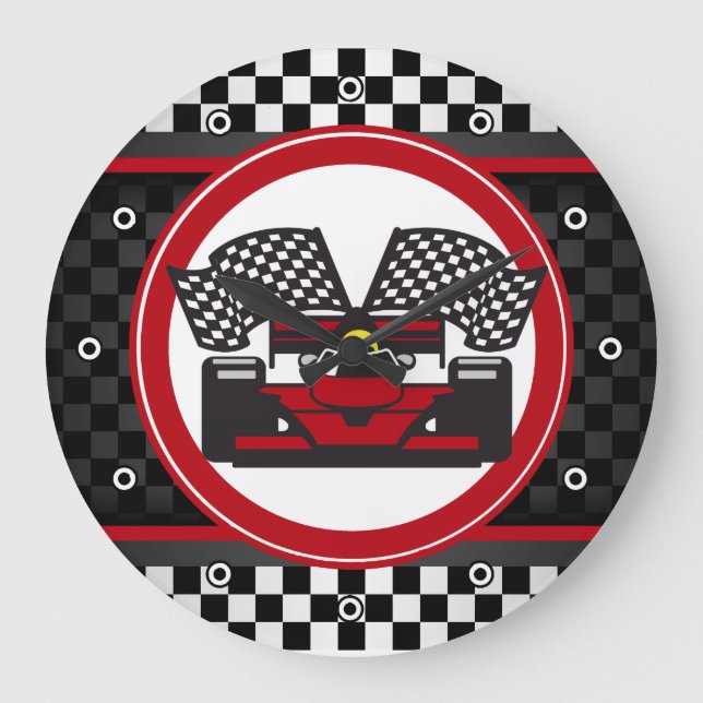 Auto Racing Design Wall Clock (Front)