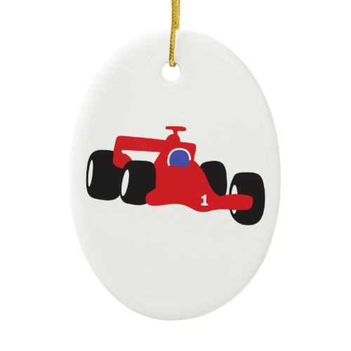Auto Racing  illustration printed on t-shirts Ceramic Ornament