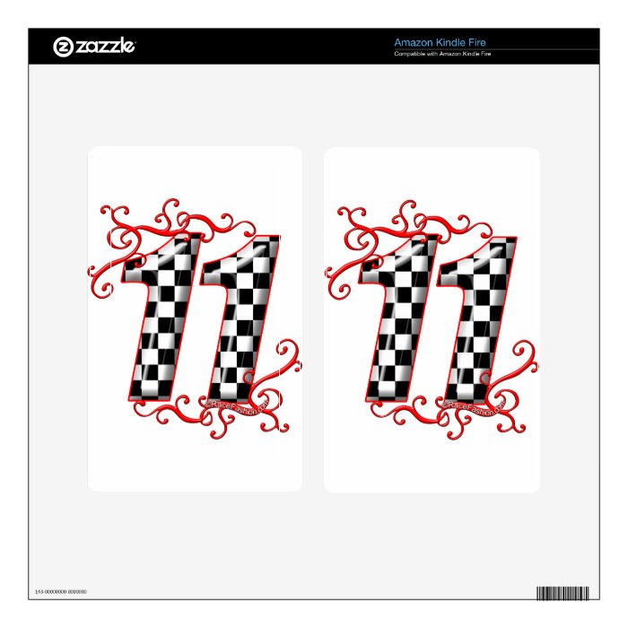 auto racing number 11 kindle fire skins