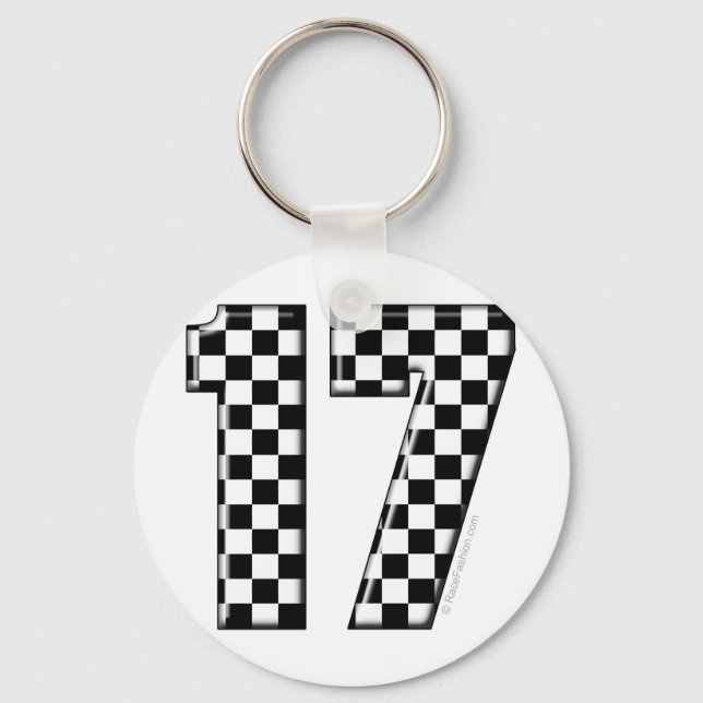 auto racing number 17 keychain (Front)