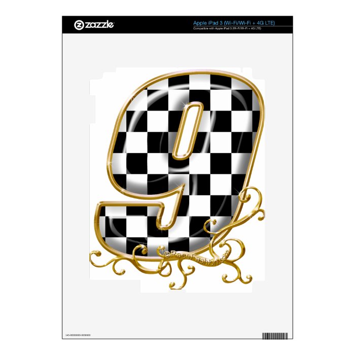 auto racing number 9 iPad 3 skins