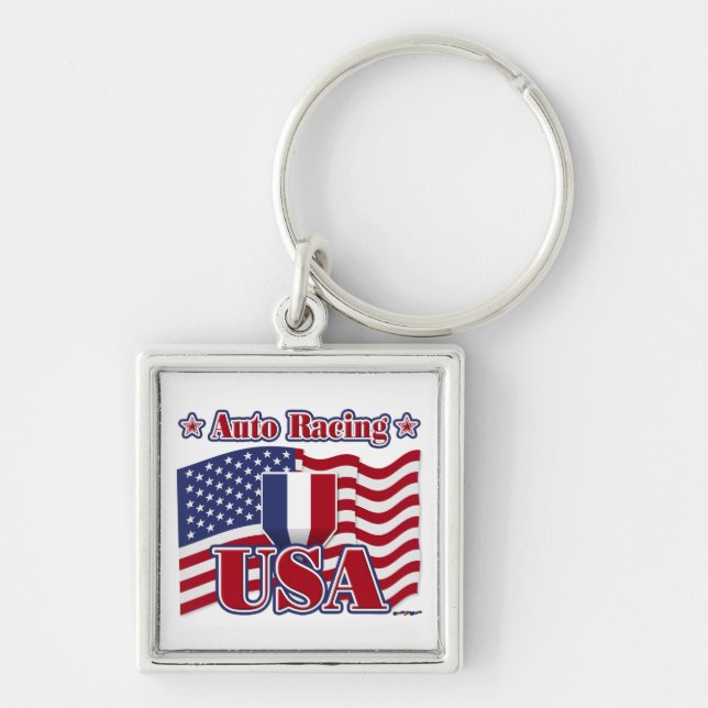 Auto Racing USA Keychain (Front)