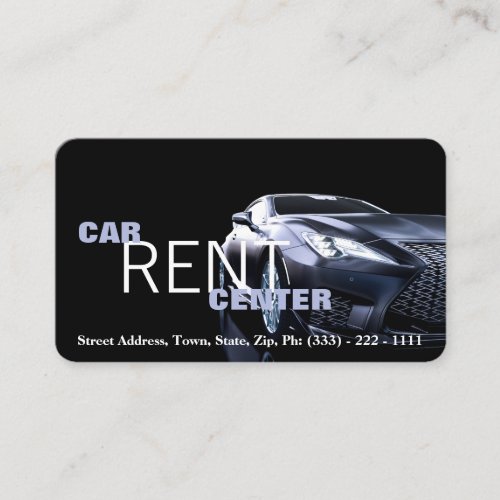 Auto Rent car Navy black Luxury Driver Formal Business Card