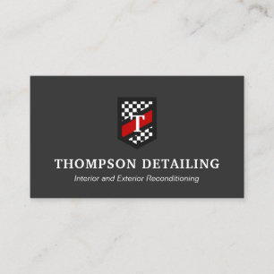 Auto Repair and Detailing Checkered Flag  Business Card
