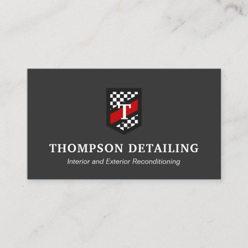Auto Repair and Detailing Checkered Flag  Business Card