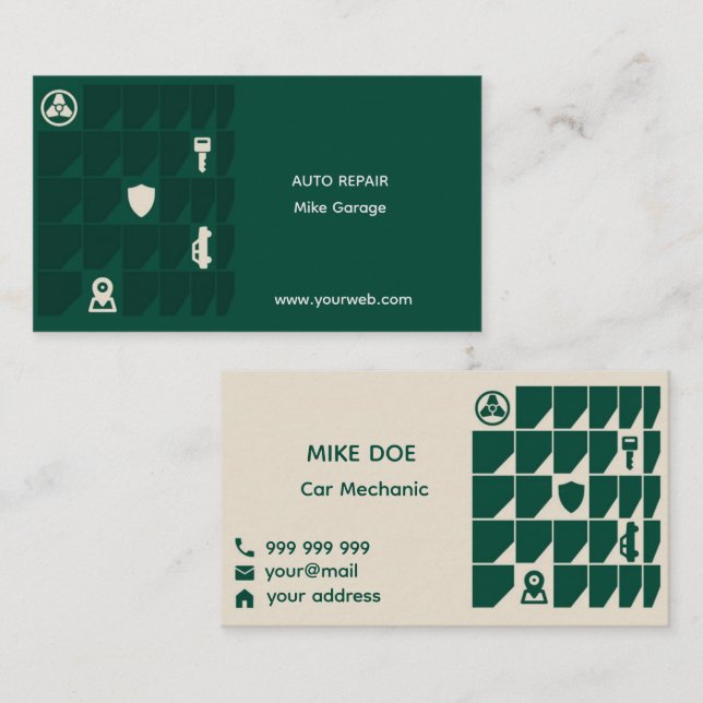 Auto repair and mechanic business card (Front/Back)