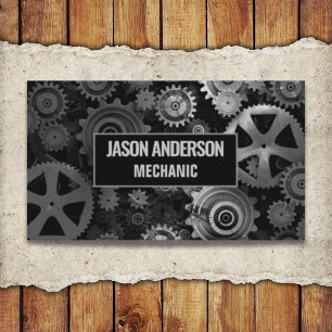 Auto Repair Automotive Industrial Gears Mechanic Business Card