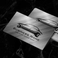 Auto Repair Automotive Metallic Car Mechanic Business Card