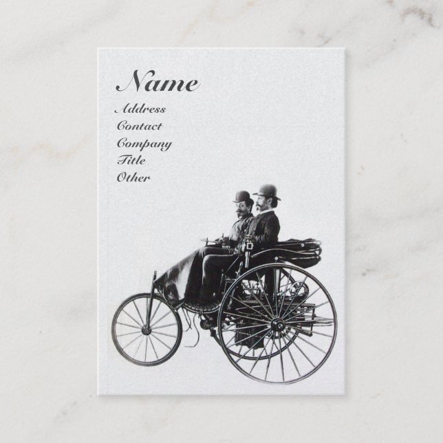 AUTO REPAIR AUTOMOTIVE MONOGRAM black white pearl Business Card (Front)