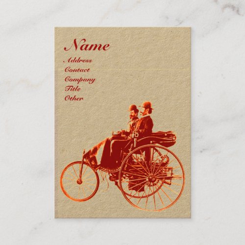 AUTO REPAIR AUTOMOTIVE MONOGRAM Brown Kraft Paper Business Card