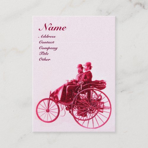 AUTO REPAIR AUTOMOTIVE MONOGRAM fuchsia gold Business Card