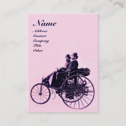 AUTO REPAIR AUTOMOTIVE MONOGRAM pink blue Business Card