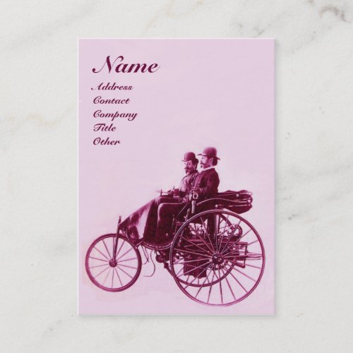 AUTO REPAIR AUTOMOTIVE MONOGRAM pink purple red Business Card