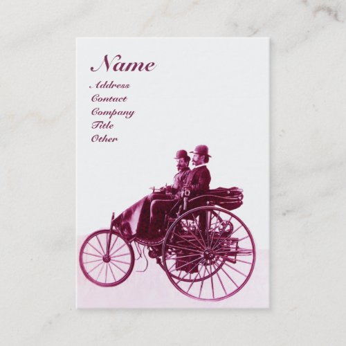 AUTO REPAIR AUTOMOTIVE MONOGRAM purple white Business Card