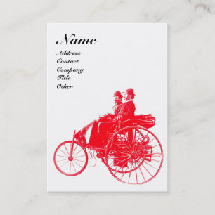 AUTO REPAIR AUTOMOTIVE MONOGRAM White Red Business Card