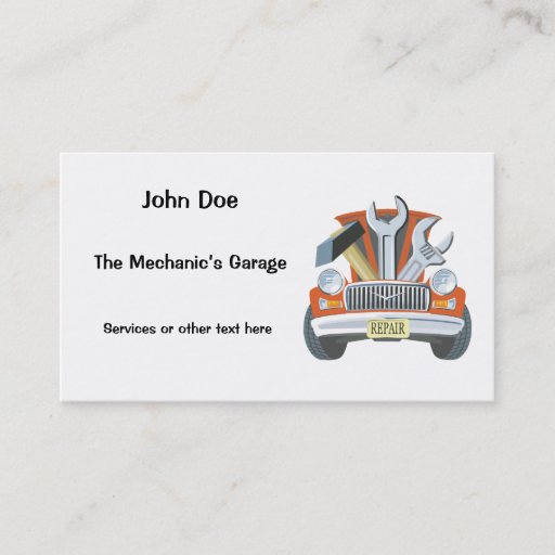 Customizable Auto Repair Business Card