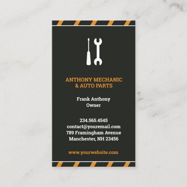 Auto Repair Business Card Template (Front)
