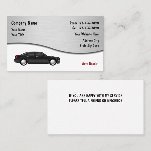 Customizable Auto Repair Business Cards