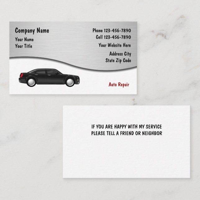 Auto Repair Business Cards (Front/Back)