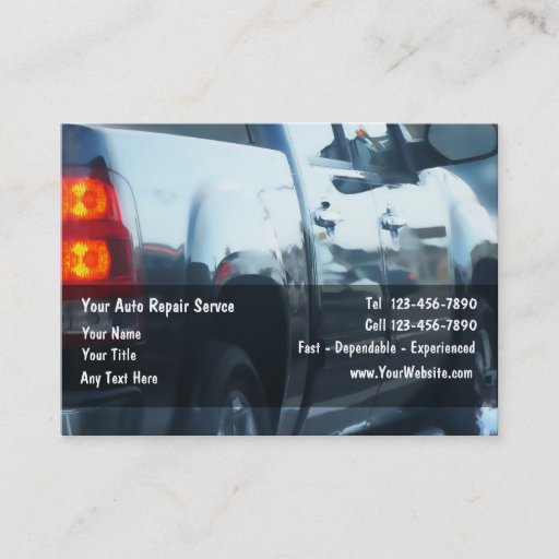 Customizable Auto Repair Business Cards