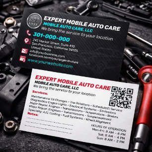 Auto Repair & Car AC Specialist Custom Logo QR Cod Business Card