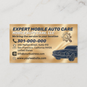 Auto Repair & Car AC Specialist Metal Aluminum  Bu Business Card